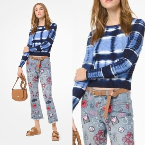 MICHAEL Michael Kors Sweaters - NWT MICHAEL MICHAEL KORS Tie-Dye Stretch-Viscose Sweater Size Large